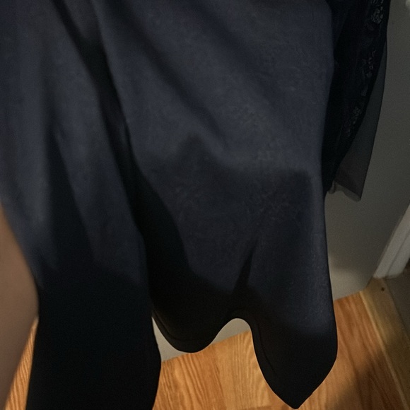 Navy blue formal long dress with a silk in line with a Lacey outside - Picture 6 of 6